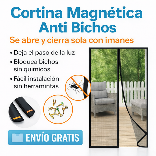 Cortina Magnética Atrapa Insectos – Cierre Automático con Imanes - Autoajustable 1.2 x 2 Metros